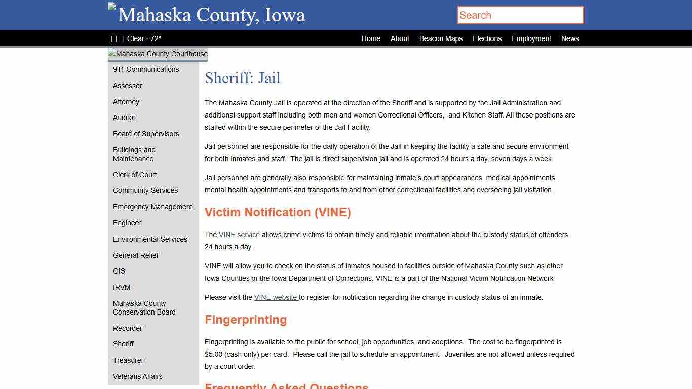 Jail - Mahaska County, Iowa mahaskacountyia.gov