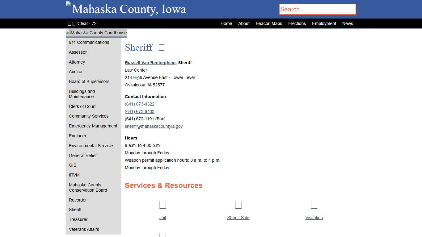 Sheriff - Mahaska County, Iowa mahaskacountyia.gov